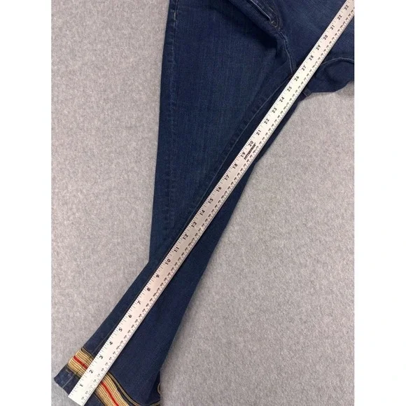 Lauren Ralph Lauren Womens Jeans Size 10 Dark Wash Embroidered Rare Print Crop - Picture 10 of 10